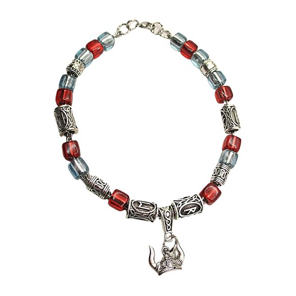 KID VIKING HELMET PENDANT WITH RUNES LETTER NECKLACE - Picture 2 of 10